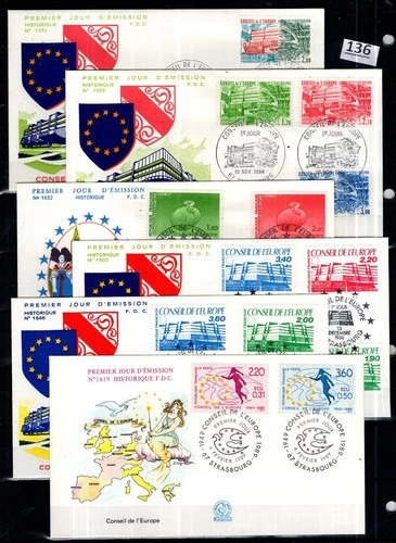 // FRANCE 1989 - 6 FDC - EUROPE COUNCIL