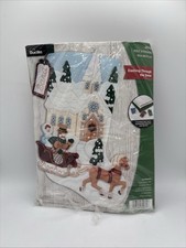 Bucilla DASHING THROUGH THE SNOW Christmas Sleigh 18 Felt Stocking Kit 89074