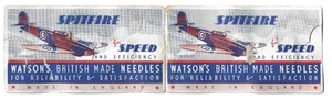 Vintage WWII Era SPITFIRE WATSON'S BRITISH MADE NEEDLES Sewing Needles Packet