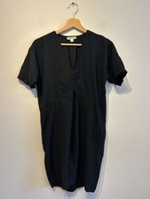 Whistles little black short mini dress pockets v-neck modern work office XS