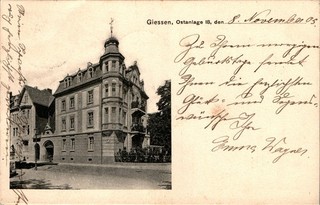Postcard greetings from Giessen East complex private houses 1905 Hesse