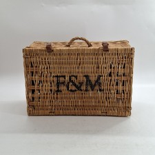 Empty Fortnum And Mason Wicker Hamper Basket L 53 cm x W 35 cm x H 25 cm Damaged