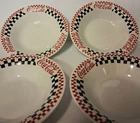 Vintage 1996 Coca-Cola Gibson Checkerboard Pasta Soup Bowls Set of 4 Red White