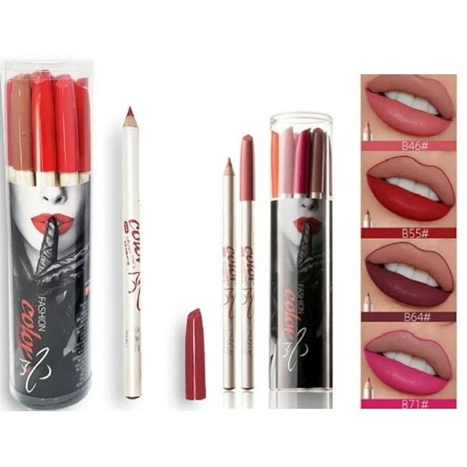 HUDA ZONE Lip Liner Pencil Set for Women and Girls - Soft Waterproof Smooth Lipl - Image 2 of 4