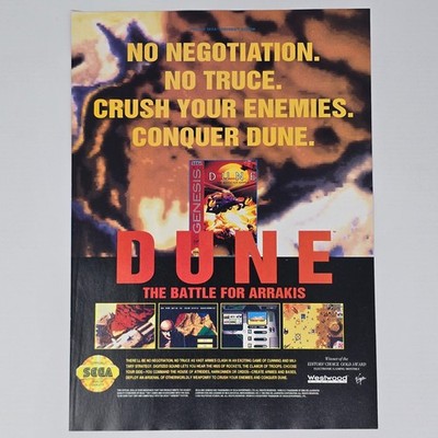 Dune The Battle For Arrakis Sega Genesis No Negotiation Print Ad/Poster
