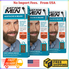 Just For Men Mustache Beard Color Gel Light Medium Brown M30 Pack of 3