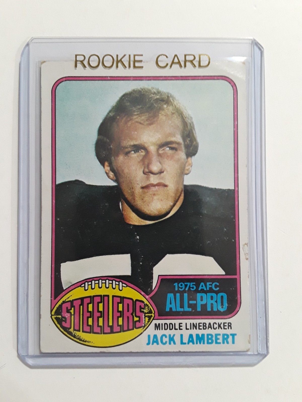 1976 Topps Jack Lambert Rookie #220 football card Pittsburgh Steelers