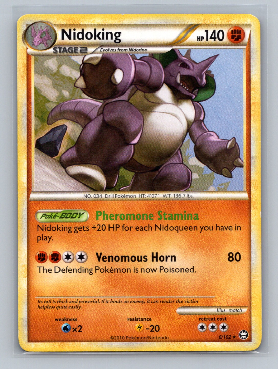 Pokémon TCG Nidoking 6/102 HGSS Triumphant Deck Exclusives Normal MP