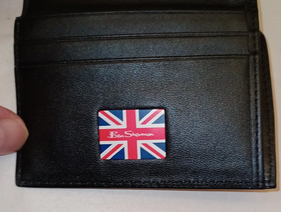 Carteira Bifold Masculina Ben Sherman Couro Bi-Fold Preta NOS - Imagem 3 de 4