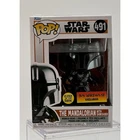 Funko Pop! Mandalorian with Darksaber #491 GITD Star Wars Figure Box Warehouse