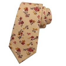 Men Skinny Tie Cotton Floral Necktie for Wedding Groomsmen Tie N-65