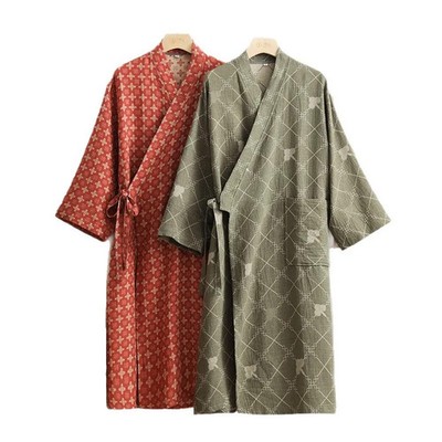 Cotton Double-layer Gauze Bathrobe for Men and Women Couple Pajamas Clothes Home