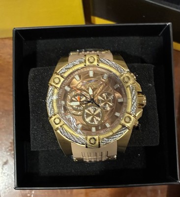 Invicta Bolt Vestige Men s Quartz Chronograph 52mm Tan Silicone Gold Tone