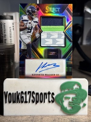 2022 Kenneth Walker III Panini Select Tie-Dye  Rookie Patch Auto RC #d/25 MVP 🍇