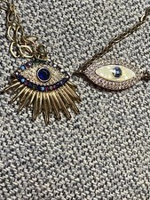 2 evil eye necklaces With Rhinestones
