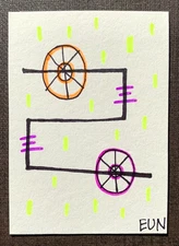 ACEO Original Artwork by EUN - Abstract Contemporary Art, Signed, Collectible