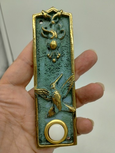 Vintage 1994 Brass Hummingbird Flora & Fauna Doorbell Plate Cover Parts Repair