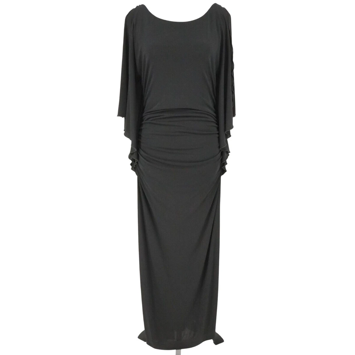 3 4 sleeve evening dress A Line Beaded Navy Blue Formal Dresses Pleated 3/4 Sleeve Maxi Prom Dresses ARD1031 main image 1