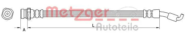 Flexible brake hose 4110822 METZGER for KIA HYUNDAI