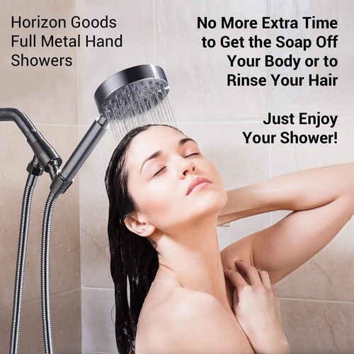 All Metal Shower Head with Hose and Articulated Bracket Holder Brushed Nickel - Picture 6 of 8