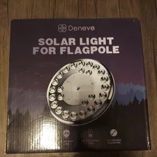Deneve 26 LED  Solar Flagpole Light - Stays Lit All Night - Silver 