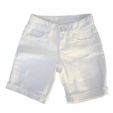 NWT Justice White Jean Shorts Girlfriend High Waist Cut sz 7 Slim Girls Youth