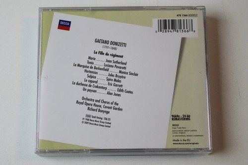 La Fille Du Regiment 2 x CD Set Joan SUTHERLAND Luciano PAVAROTTI - Picture 4 of 4
