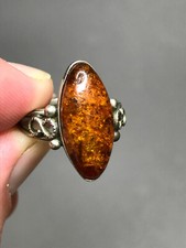 Natural OLD Antique 2.7 gr Cognac Honey Baltic Amber Stone Ring