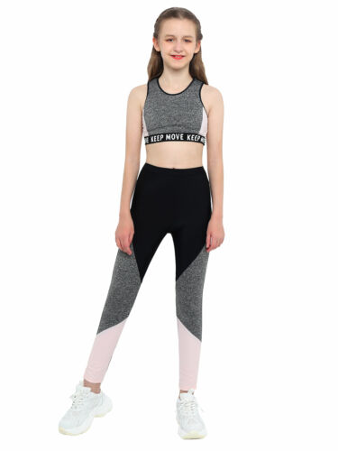 iEFiEL Reggiseno sportivo ragazza + pantaloni tuta da allenamento abbigliamento sportivo set tuta da jogging - Foto 2 di 78