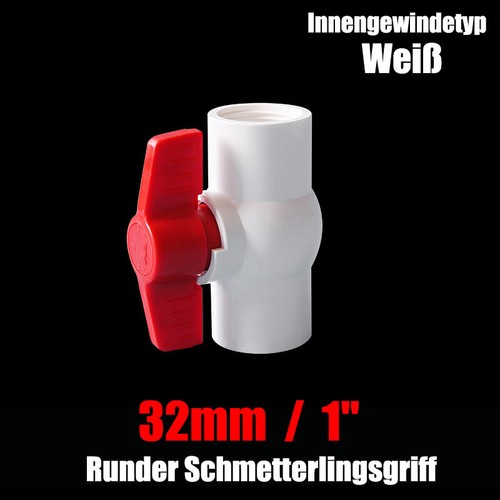 PVC Kugelhahn Absperrventil Absperrhahn Muffe Rohr Fitting 20mm Bis 90mm Weiß - Bild 25 von 30
