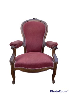 ORIGINALE POLTRONA IN NOCE VOLTAIRE RECLINABILE EPOCA '800