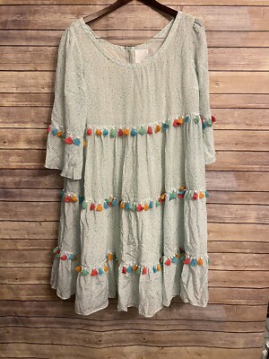 Athena Procopiou Confetti Print Tassel Accent Dress Size 3 Large