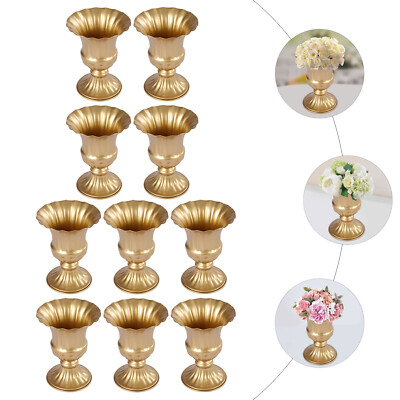 10x Vintage Blumenvase Aus Metall Für Hochzeit /Herzstück /Blumenarrangement DE