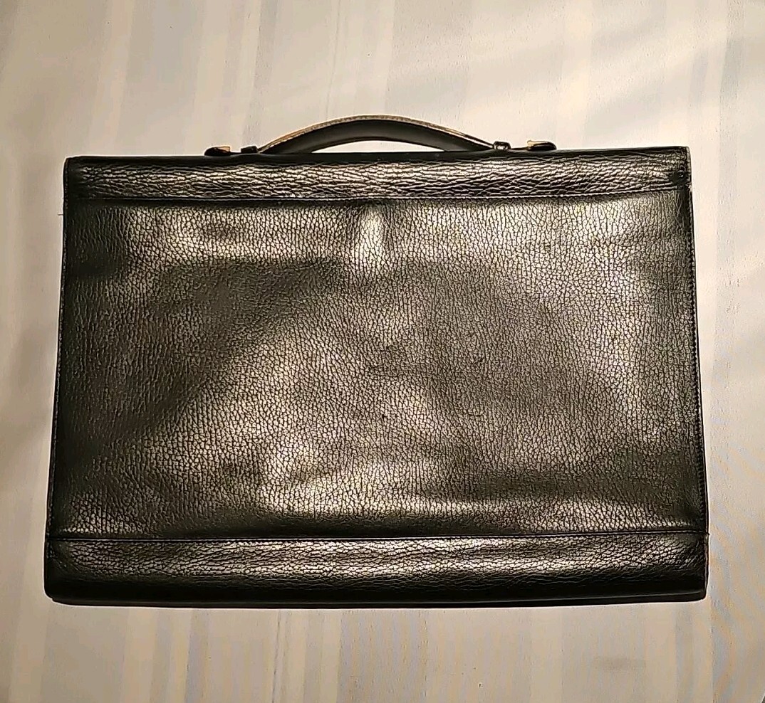 Vintage Bally Briefcase Leather Attache Lawyer laptop Black bag