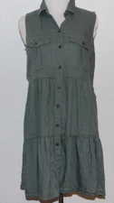 NWOT Juniors SO Sleeveless Tiered Sage Green Dress Size S