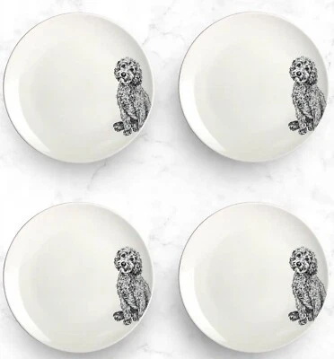 NEW PACK - COCKAPOO Dog Set Of 4 Side Plates - Dunelm 19cm