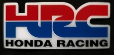 HONDA STICKER RACING "HRC" 3 X 1 3/8" GLOSSY THICK WATERPROOF OUTDOOR USE 
