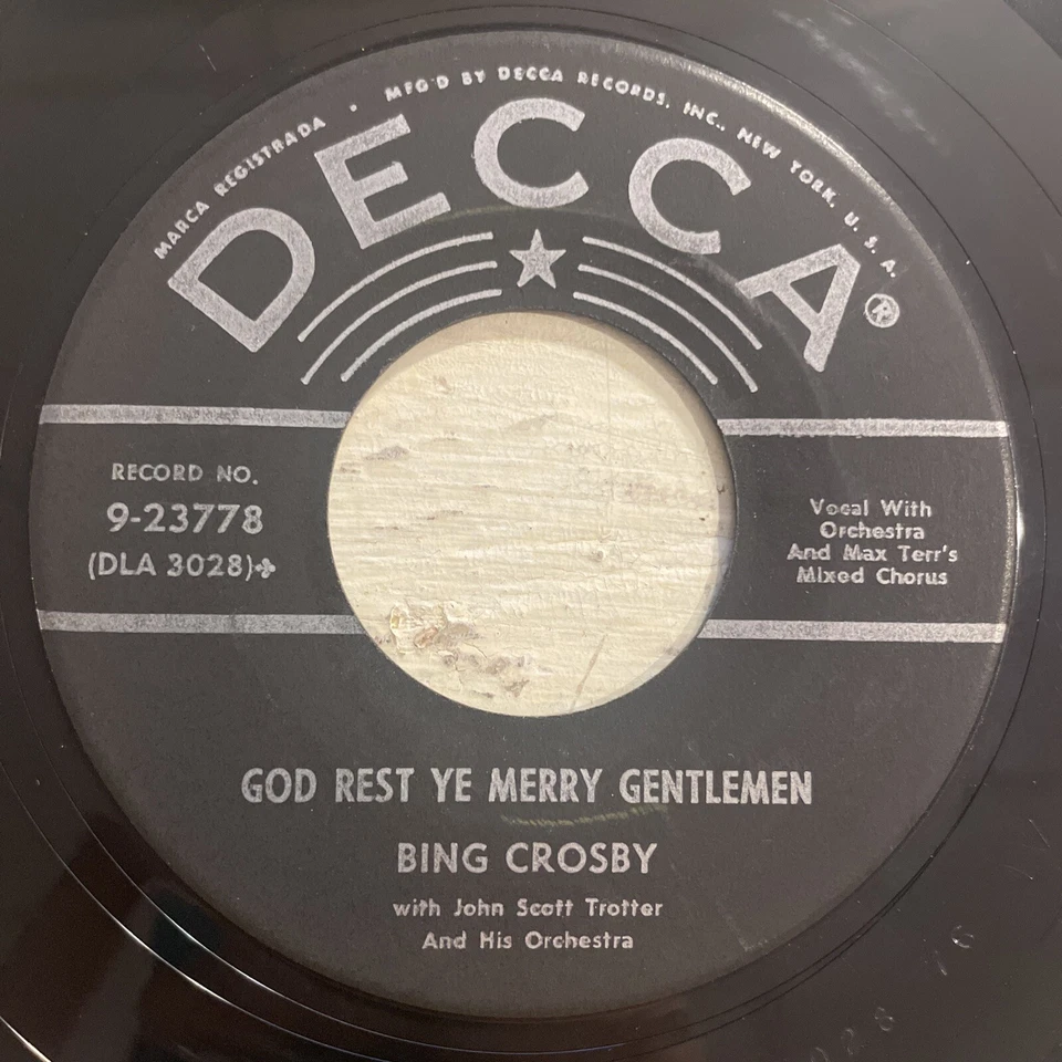 Bing Crosby White Christmas / God Rest Ye Merry Gentlemen 7” 45 Decca VG+!!!! - Image 3 of 4