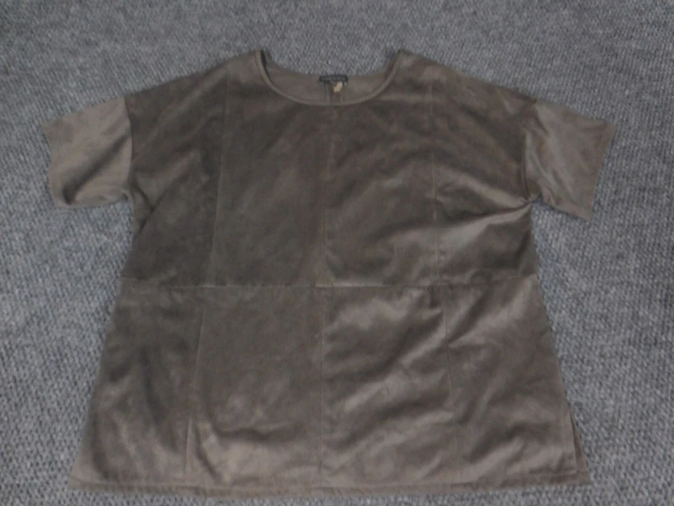 Vince Camuto Womens Blouse Small Gray pullover stretch - Imagem 3 de 4