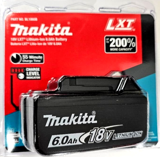 Makita BL1860B, 18V LXT Li-Ion 6,0 Ah Akku 2er-Pack Mit