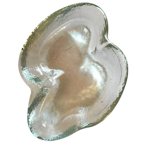 Modern MCM Blenko Biomorphic Art Glass Free Form Amoeba Textured Dish Tray Catch