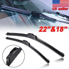 Premium 22" & 18" Windshield Wiper Blades J-hook Quality Bracketless Frameless