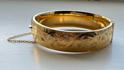 Beautiful antique Georg Jensen 1/5 9ct rolled gold engraved bracelet