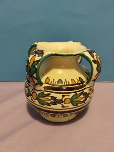 Adorable Four Handle Mini Vase 4" Tall