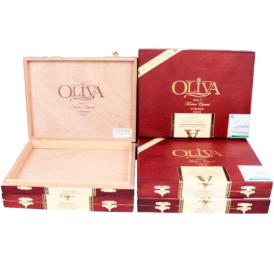 Lot of 5 Oliva Torpedo Serie V Maduro Especial Wood Cigar Box 9'' x 7'' x 1.25''