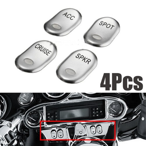 Chrome Brushed Panel Switch Covers Caps For 1996-2013 Harley Touring FLHT FLTR - Bild 5 von 12
