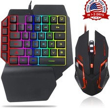 Teclado y raton combo para ps4 Xbox One PC computadora gamer teclado de una mano
