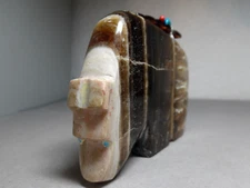 ZUNI FETISH F- 4339 BIG PICASSO MARBLE MEDICINE BEAR BY JOSHUA LEKI