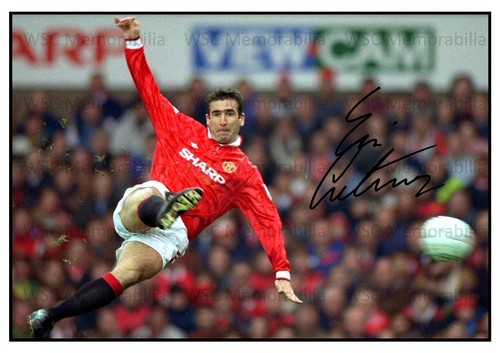 11422. Eric Cantona Signed Pictures A4 Prints Manchester United Leeds France etc