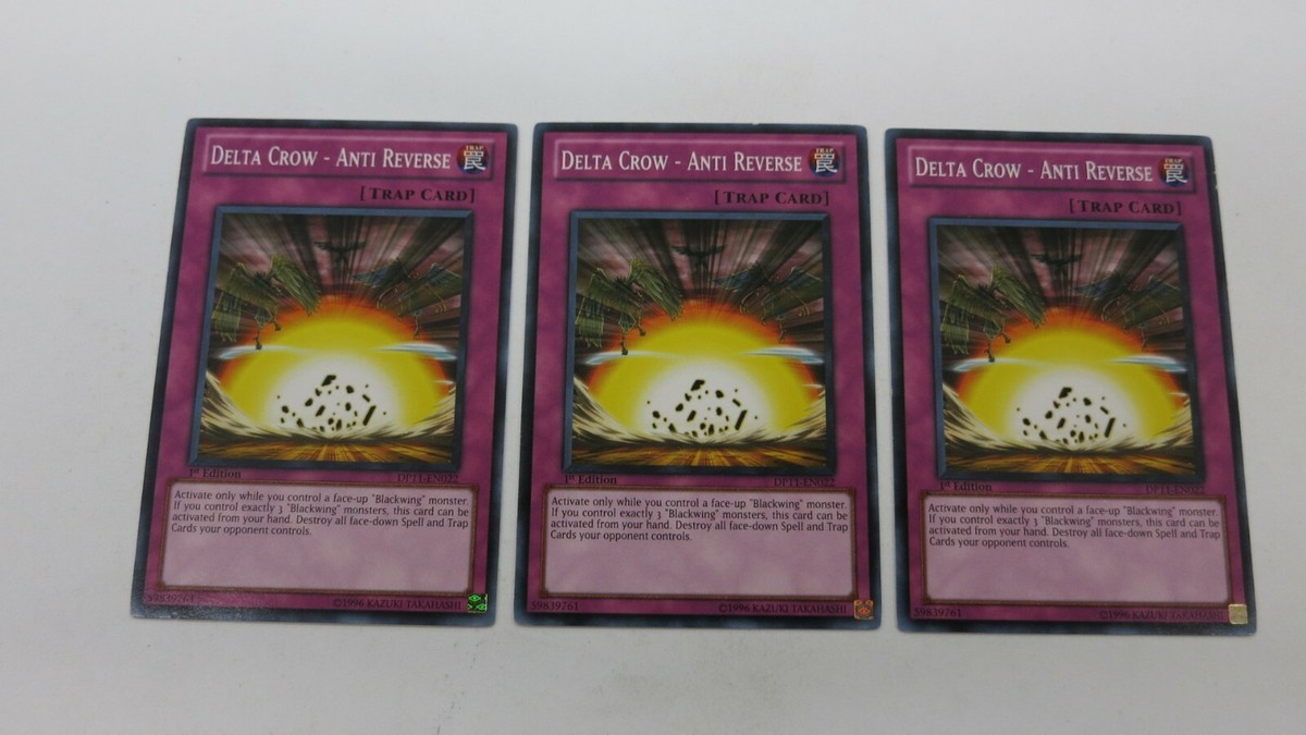 anti graveyard cards yugioh 3x DELTA CROW ANTI REVERSE TRAP CARD 1ST EDITION DP11-EN022 COMMON YUGIOH  NM